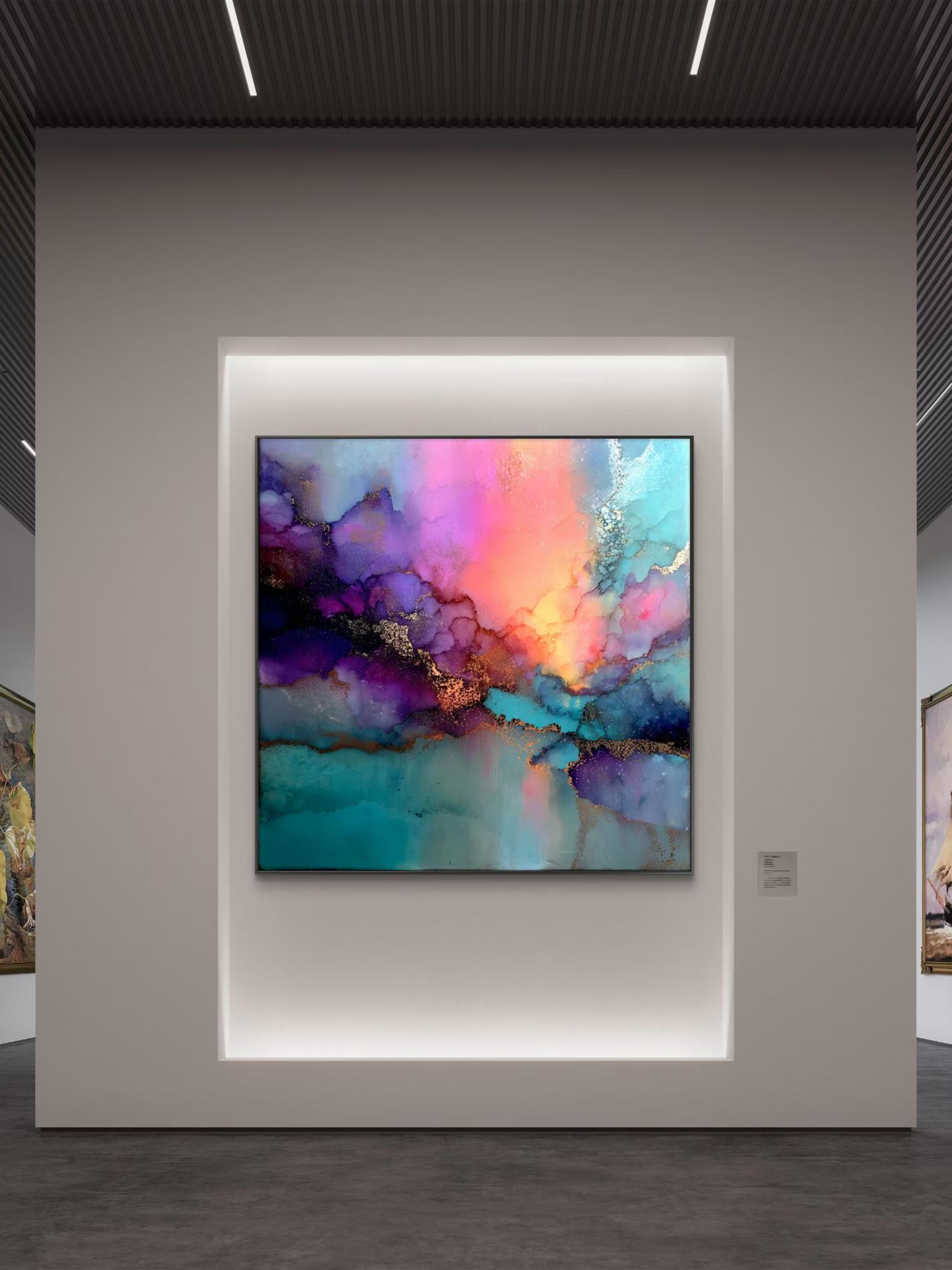 Genesis | No.1 of Series | Exclusive 1-of-1 Digital Abstract | Teal Pink Boho Modern Colorful Printable Wall Art 8K High Resolution |Shan E Sakeena