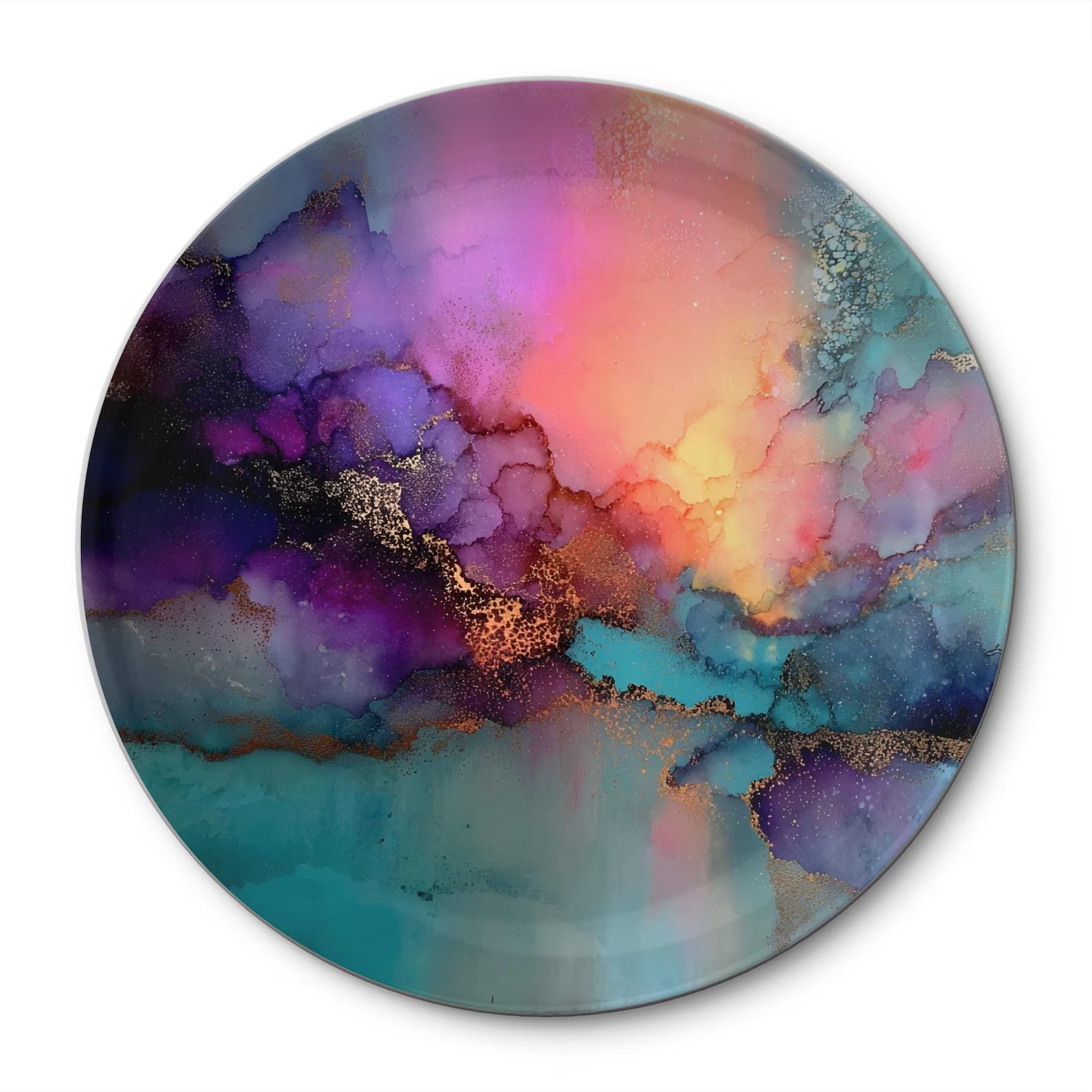 Genesis | No.1 of Series | Exclusive 1-of-1 Digital Abstract | Teal Pink Boho Modern Colorful Printable Wall Art 8K High Resolution |Shan E Sakeena