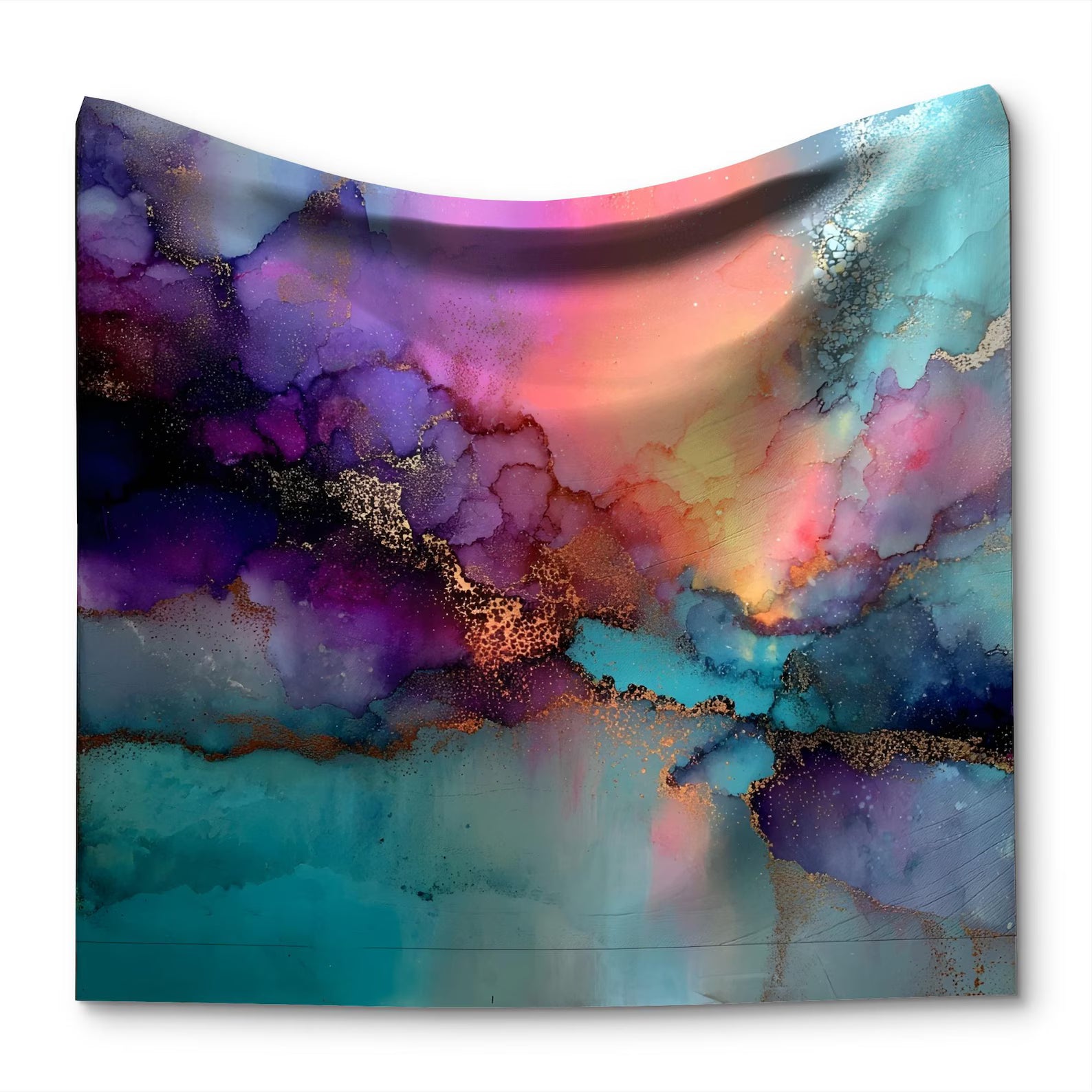 Genesis | No.1 of Series | Exclusive 1-of-1 Digital Abstract | Teal Pink Boho Modern Colorful Printable Wall Art 8K High Resolution |Shan E Sakeena
