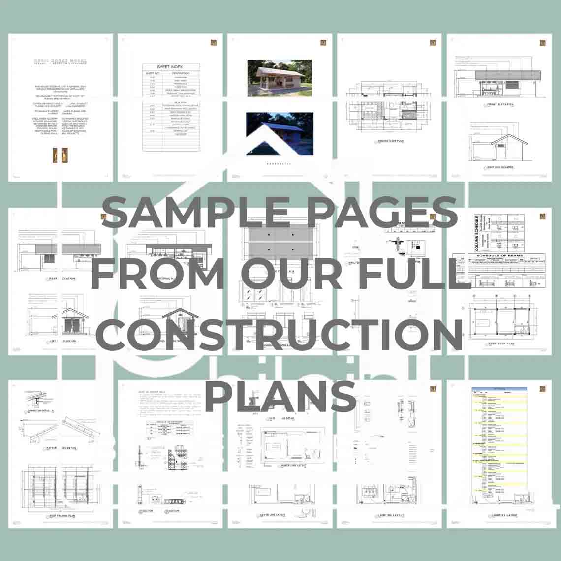 10' x 17' Clover Tiny House DIY Build Plans - 301 Sq Ft 1 Bedroom with Porch - Full Blueprint