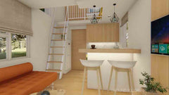 10' x 17' Clover Tiny House DIY Build Plans - 301 Sq Ft 1 Bedroom with Porch - Full Blueprint