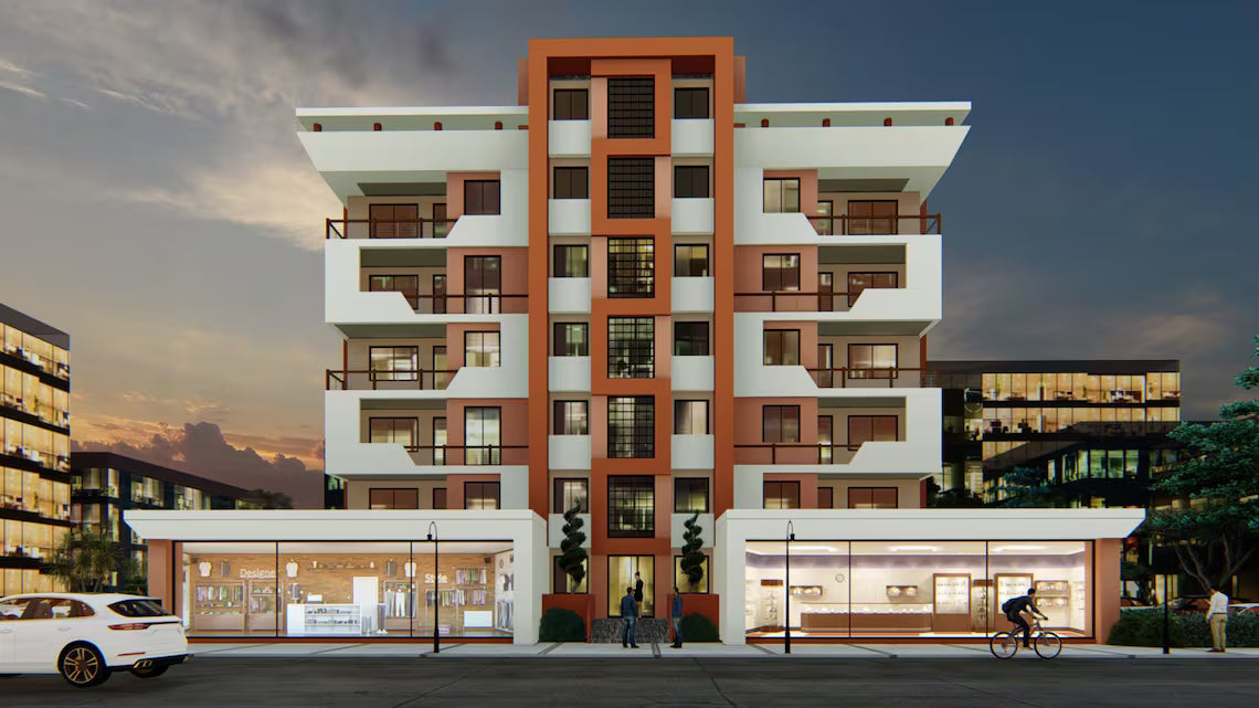 5-Story Duplex House Plan with Retail Space (Digital Download)