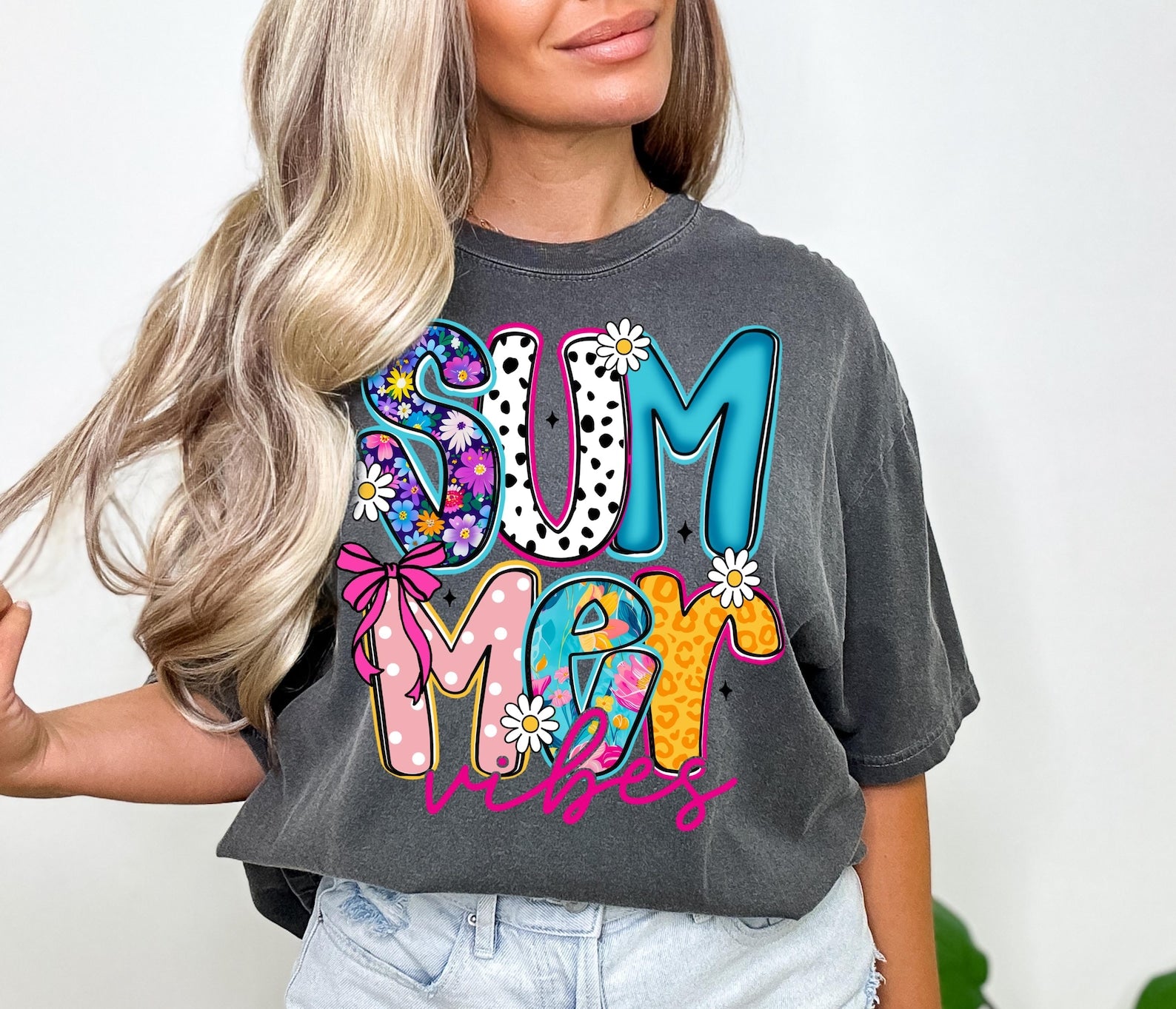 Summer Vibes Shirt PNG, Shirt Png Download, Floral Tee Shirt Sublimation, Retro Summer Shirt Png, Png For Tshirt, ,Beach Png Summer T-shirt